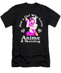 Bravery Courageous Anime and Sketching Just a Girl Who Loves Anime Retro Ezone Prints T-Shirt