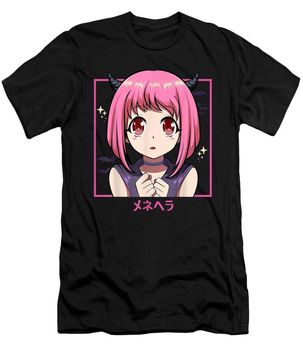 Bravery Courageous Japanese Anime Girl Punk Evil Pastel Menhera Kawaii Cute Fan Ezone Prints T-Shirt