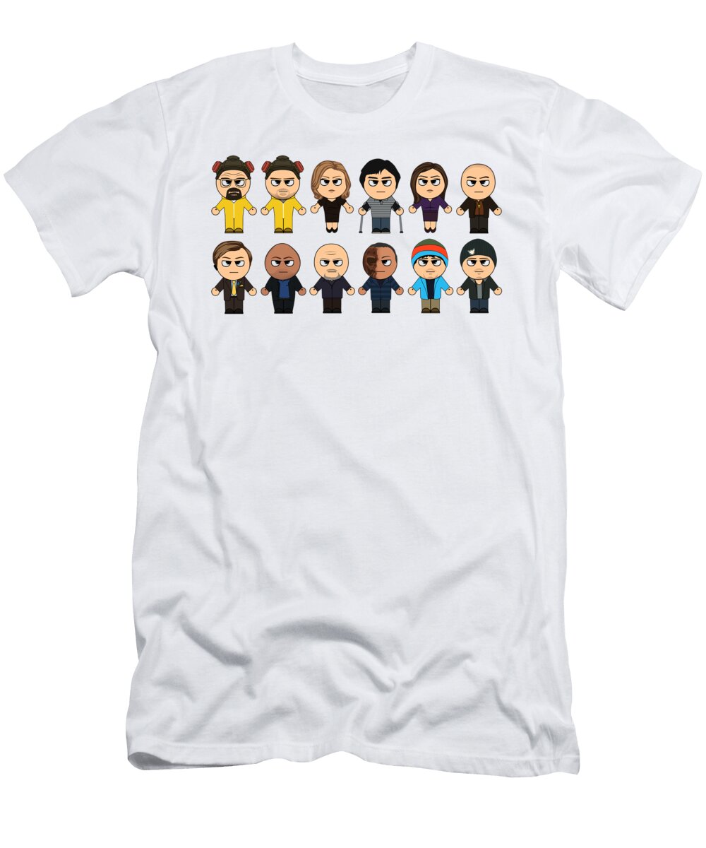 Breaking Bad Main Characters Chibi Amc Breaking Bad Manga Bad Paul Telling T-Shirt