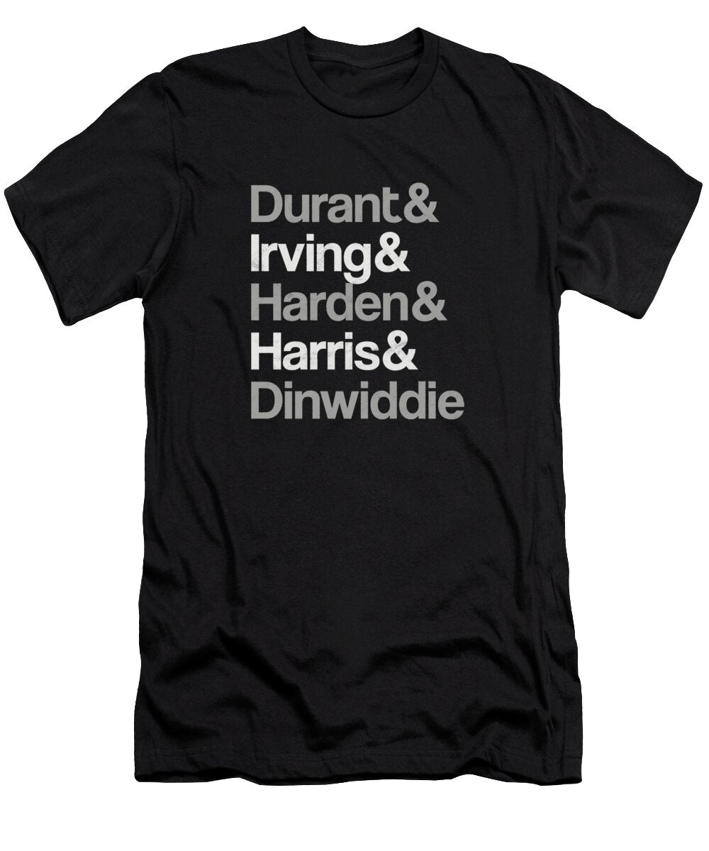 Brooklyn Nets Dream Trio Durant Irving Harden Taylor Russell T-Shirt