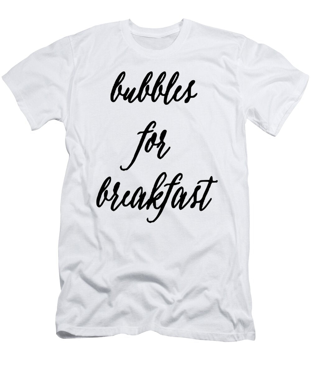 Bubbles for Breakfast Champagne Gift Licensed Art T-Shirt
