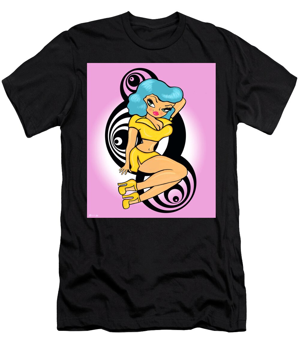 Bubbly Blue Pinup Little Bunny Sunshine T-Shirt