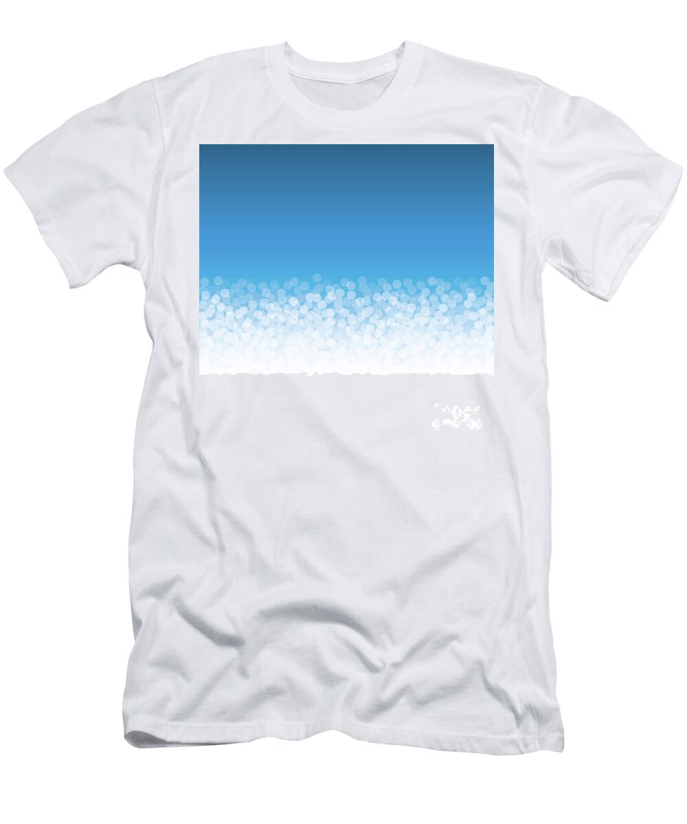 Bubbly Bubbles White Dots Over Blue Background Peter Hermes Furian T-Shirt