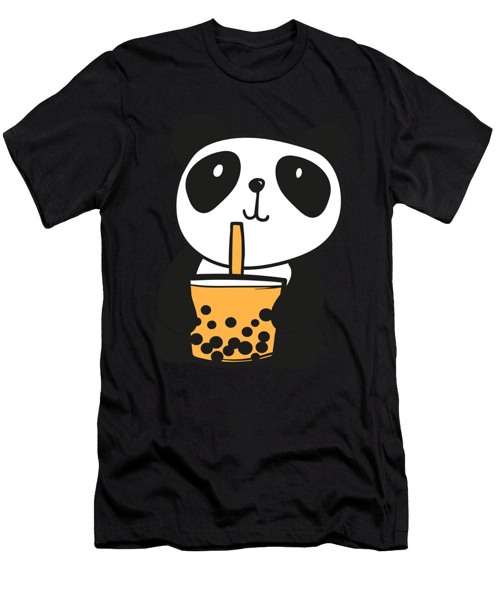 Bubbly Panda Drinking Bubble Tea Noirty Designs T-Shirt