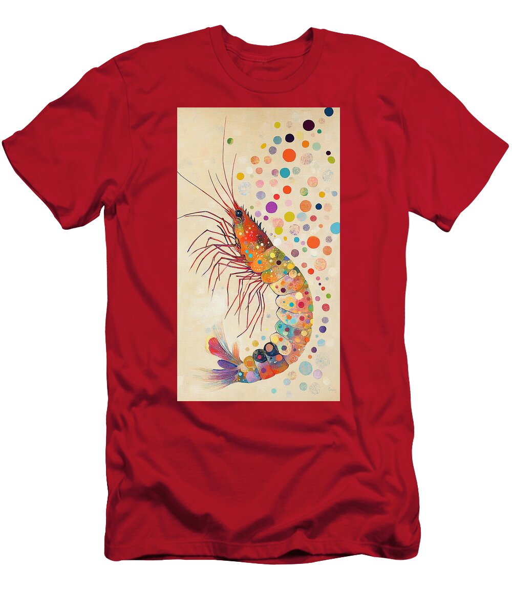 Bubbly Shrimp Vibrant Shrimp Art Lowell Harann T-Shirt