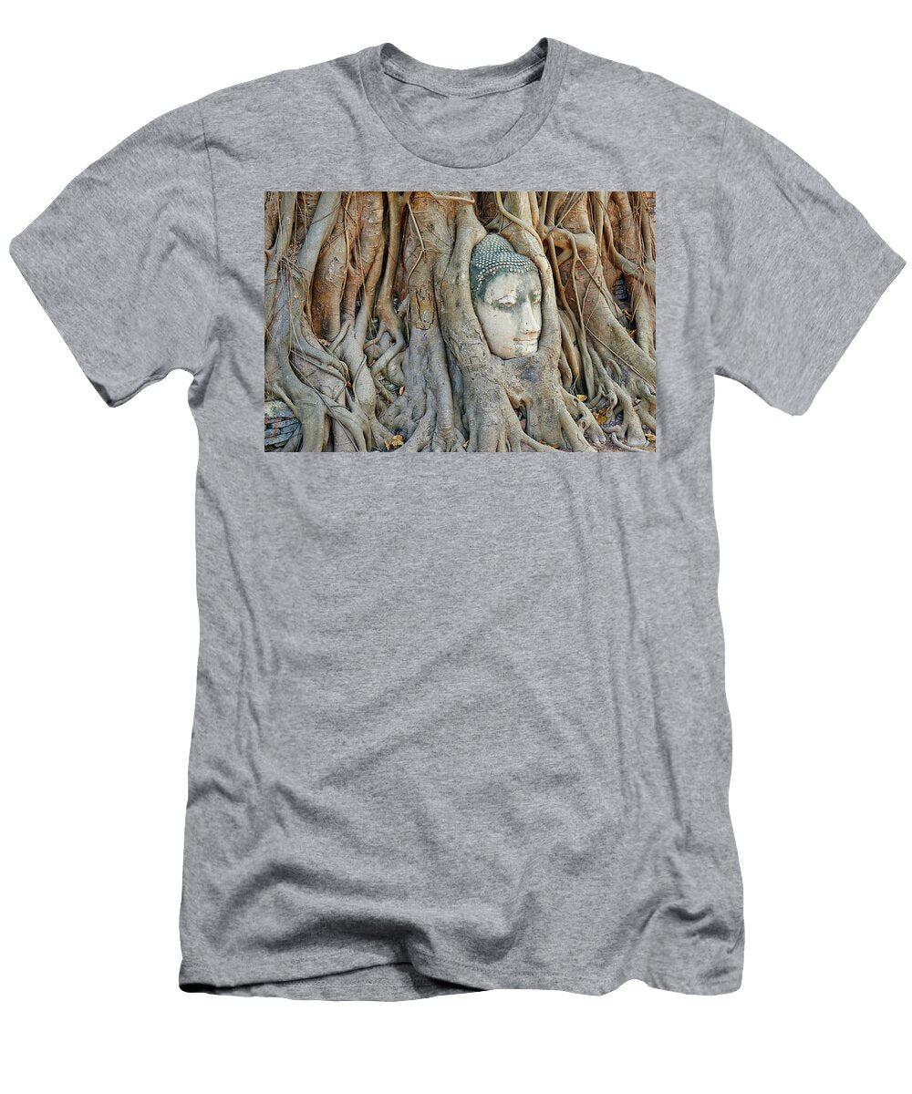 Buddha Head Entwined in Roots Tuul Bruno Morandi T-Shirt
