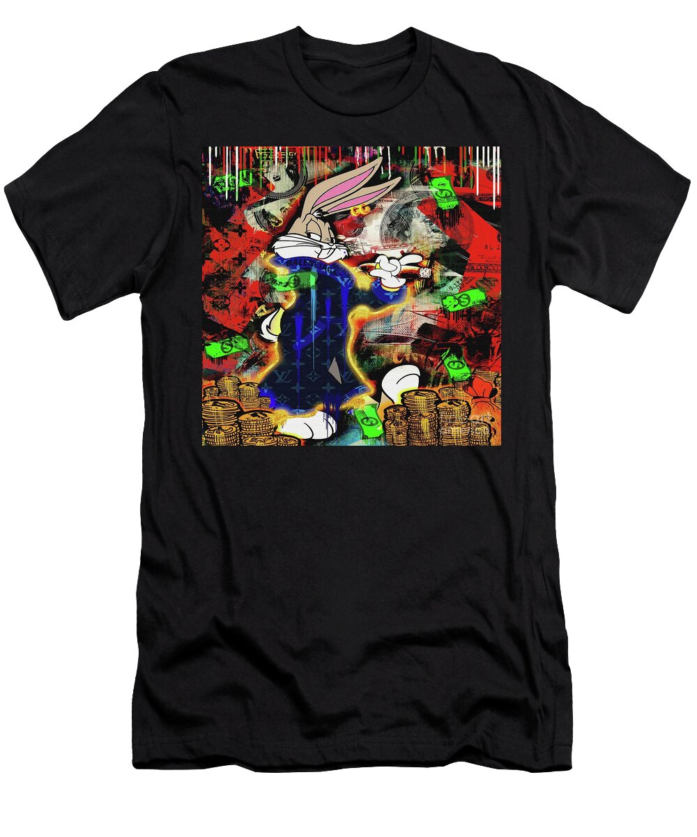 Bugs Bunny Geld Reich Pop Art Tran Long T-Shirt