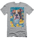 Bulldog Dog Enjoying a Bubbly Bath Adrien Efren T-Shirt
