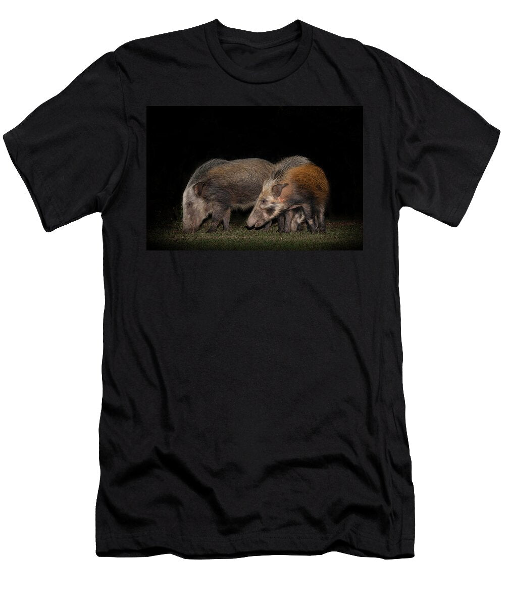 Bush Pigs At Night Mpila Camp Imfolozi Game Reserve Ann Steve Toon Natureplcom T-Shirt