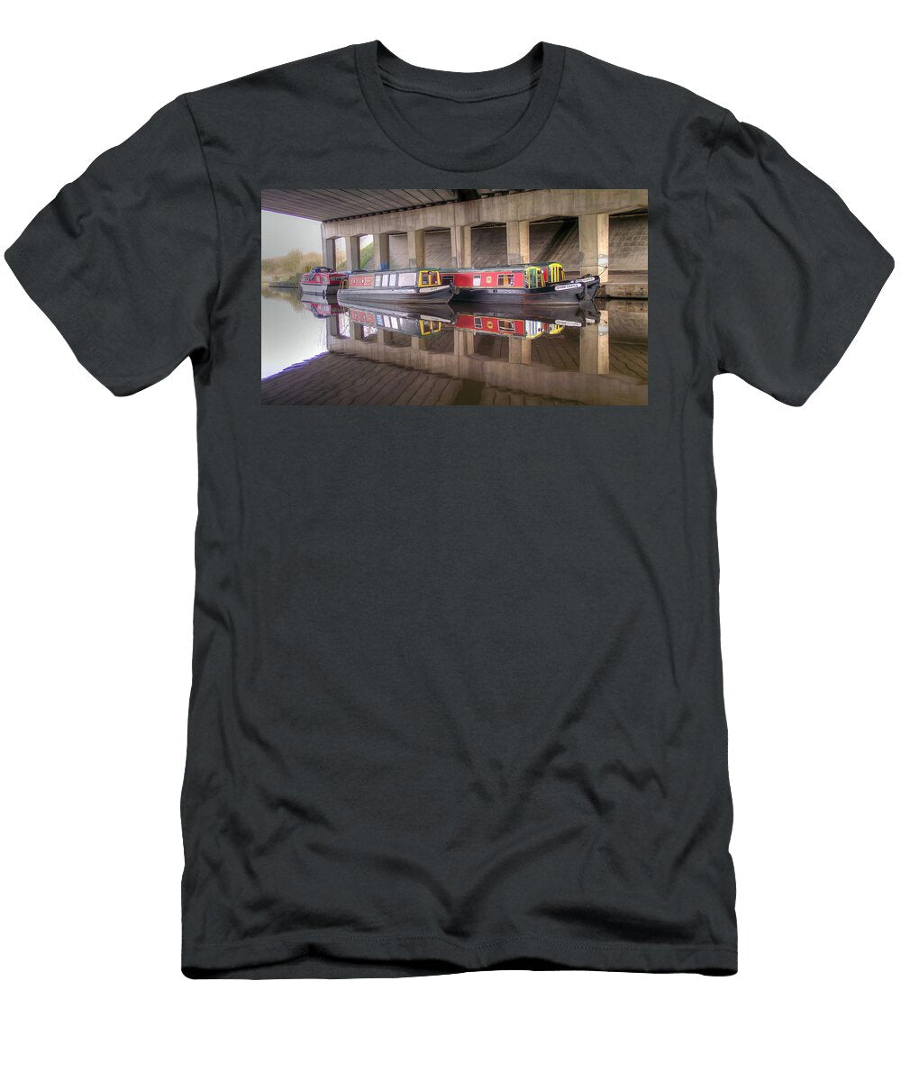 Canal Barges Under Bridge Paul Madden T-Shirt