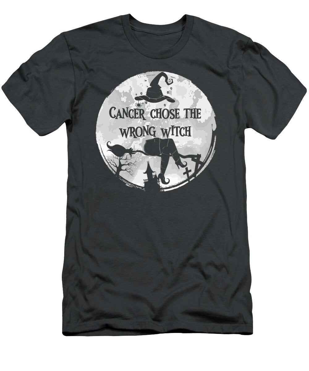 Cancer Chose the Wrong Witch White Lung Cancer Natalie Lidford T-Shirt