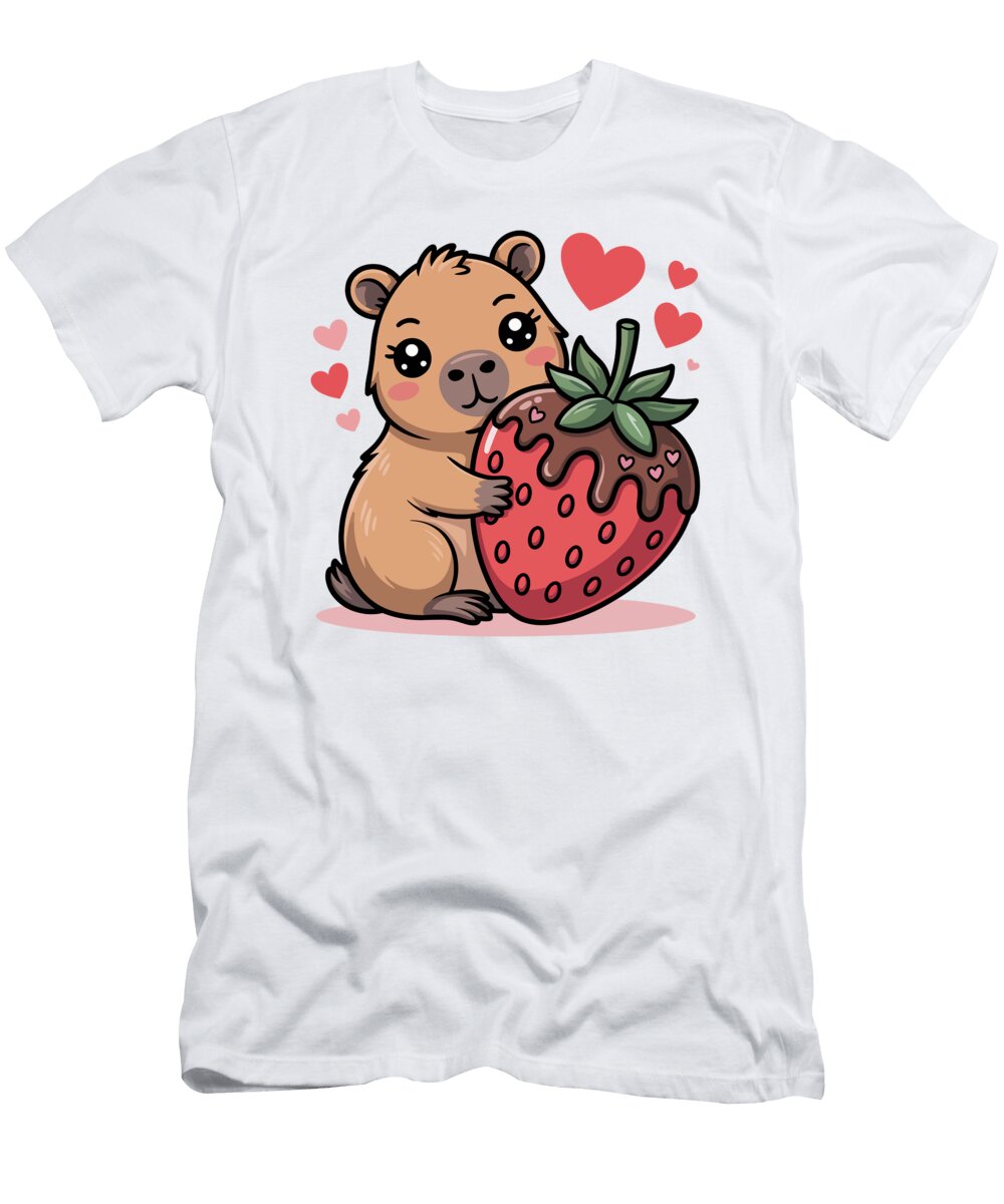 Capybara Holding a Strawberry Joanna Redesiuk T-Shirt