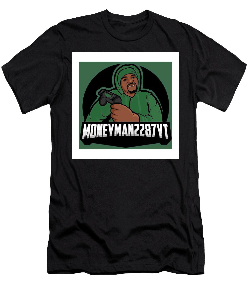 Cartoon Character Logo Green and Black Money Man T-Shirt