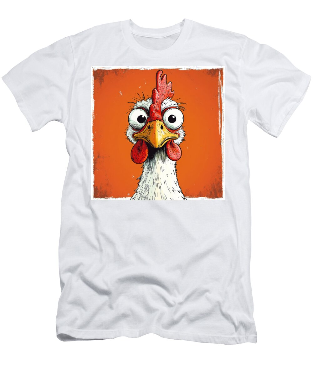 Cartoon Chicken with Googly Eyes Janina Molian T-Shirt