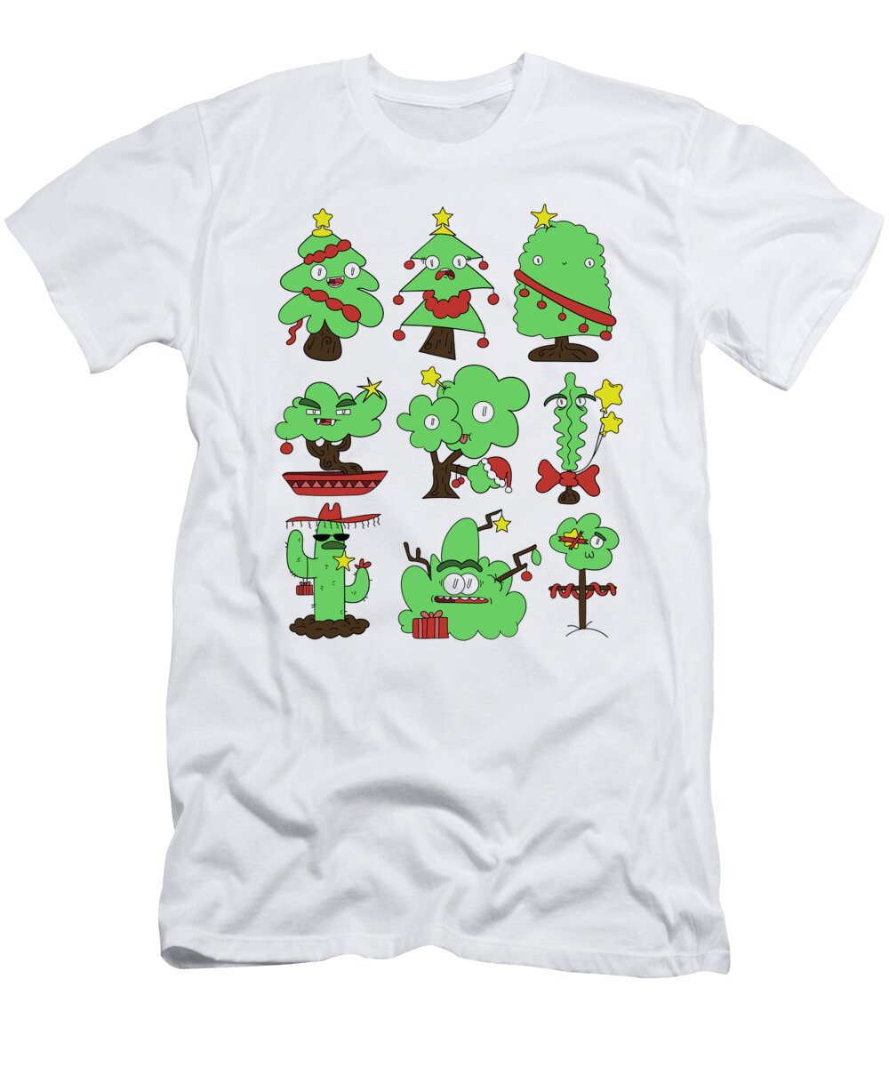 Cartoon Christmas Trees Aytunc Dilber T-Shirt