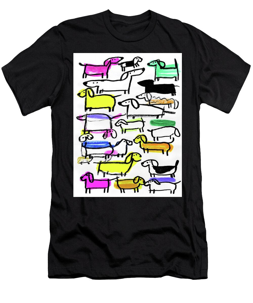 Cartoon Dachshund Dogs Fabrizio Cassetta T-Shirt