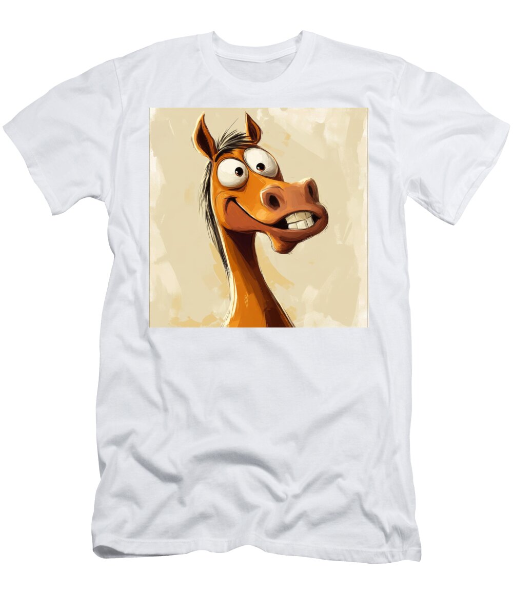 Cartoon Horse with a Goofy Grin Duneal O T-Shirt