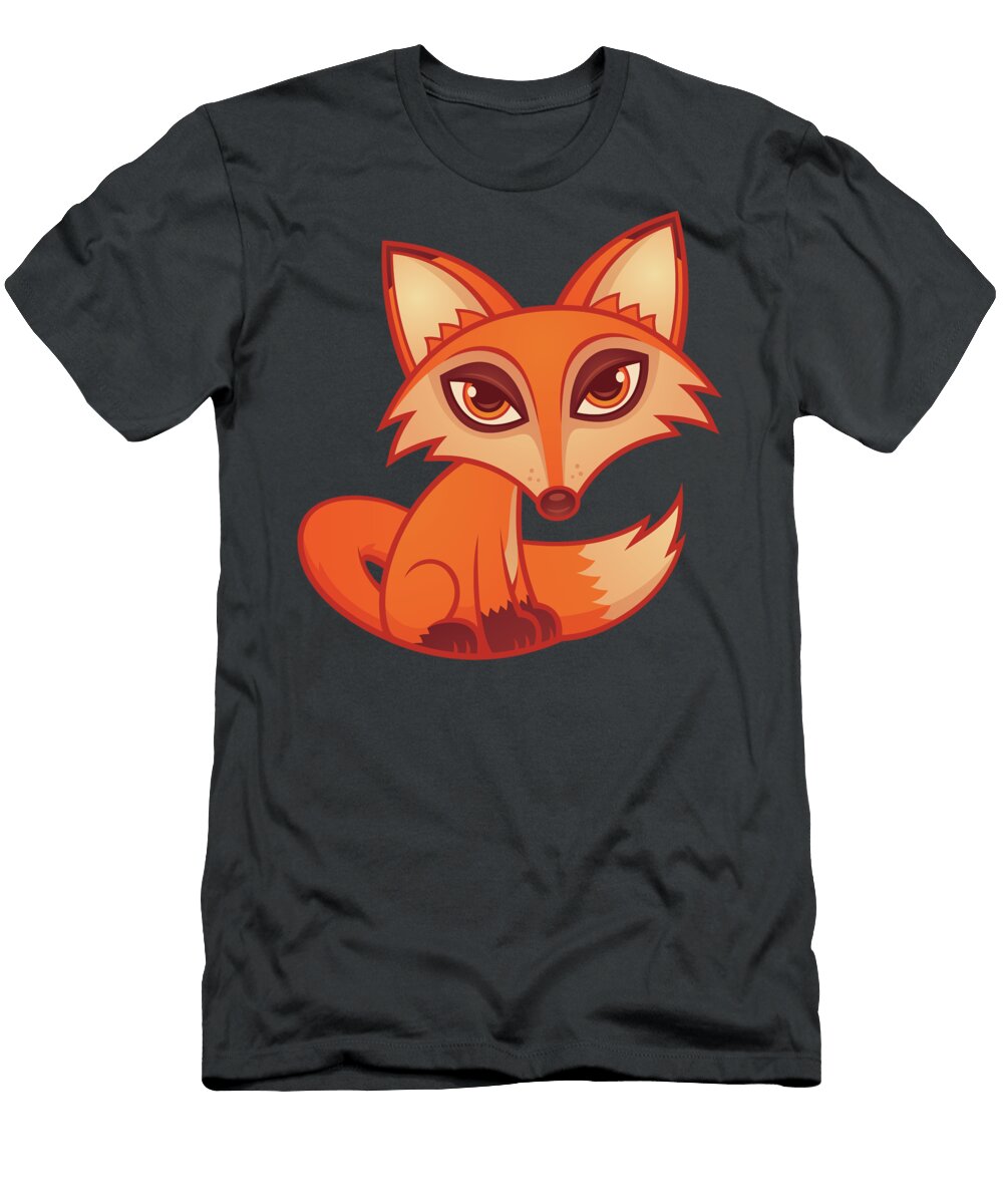 Cartoon Red Fox John Schwegel T-Shirt