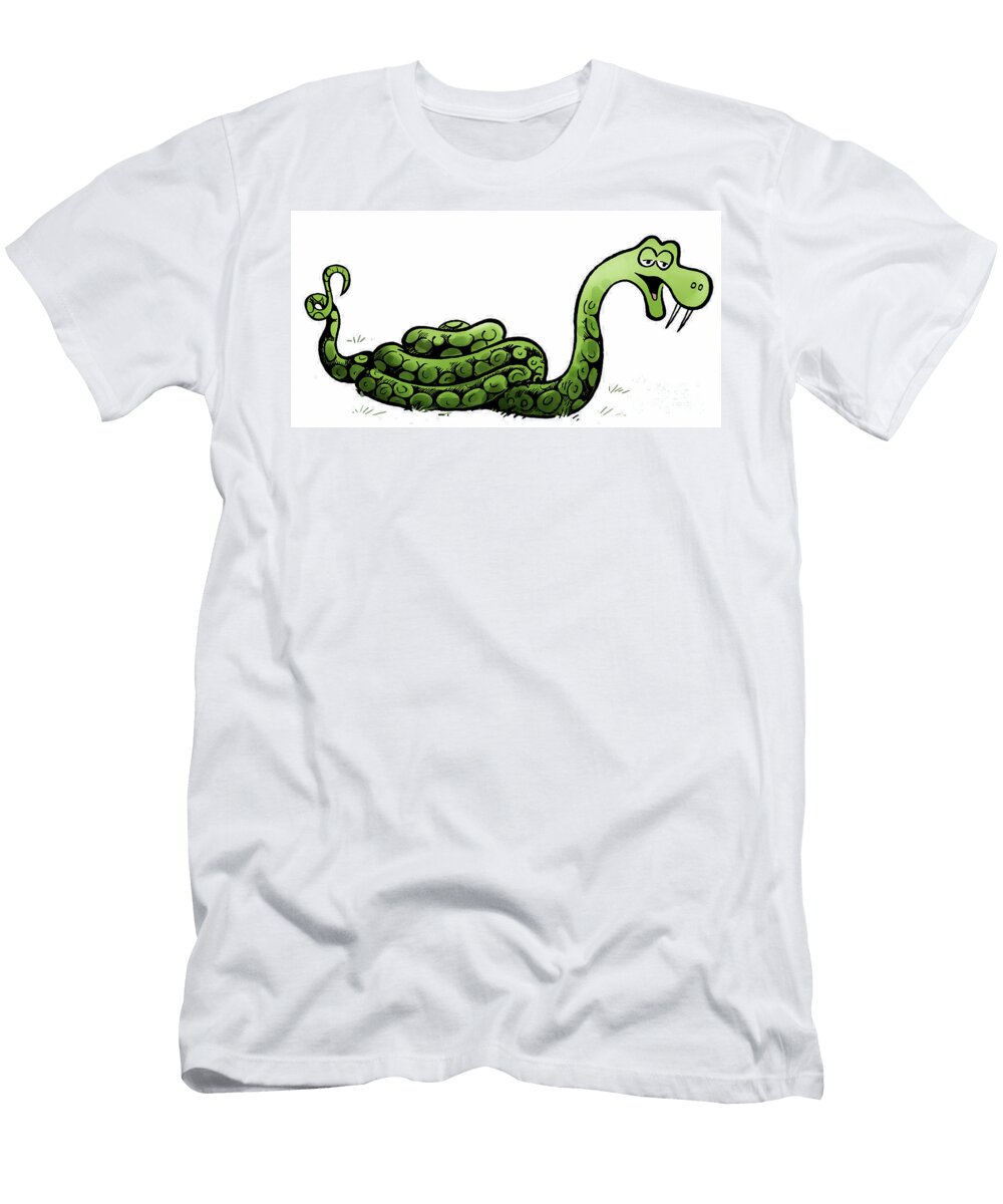 Cartoon Snake with Goofy Expression Mgl Licensing T-Shirt