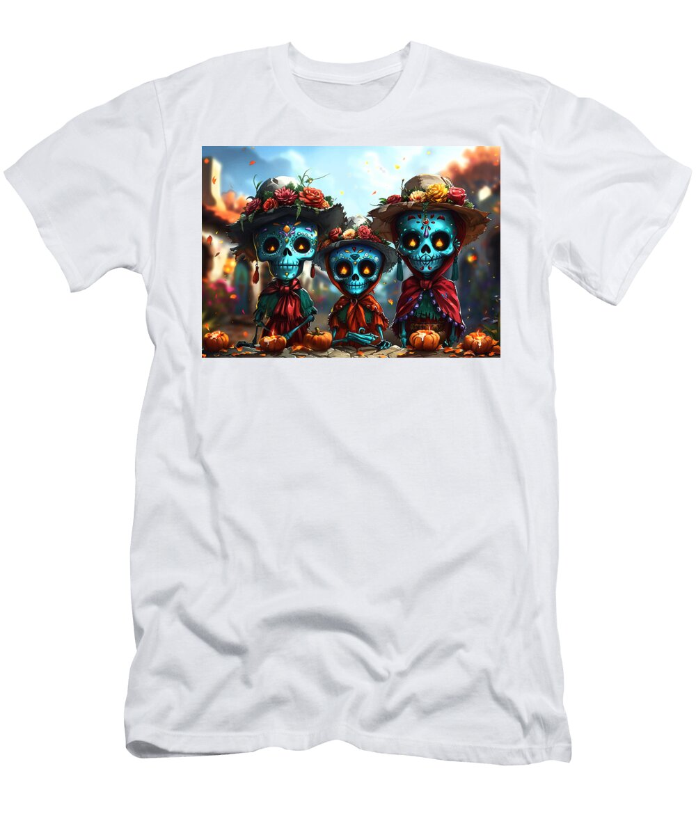 Cartoonish Day of the Dead Parade a Lively Cartoon Style Day of the Dead Parade Rhys Jacobson T-Shirt