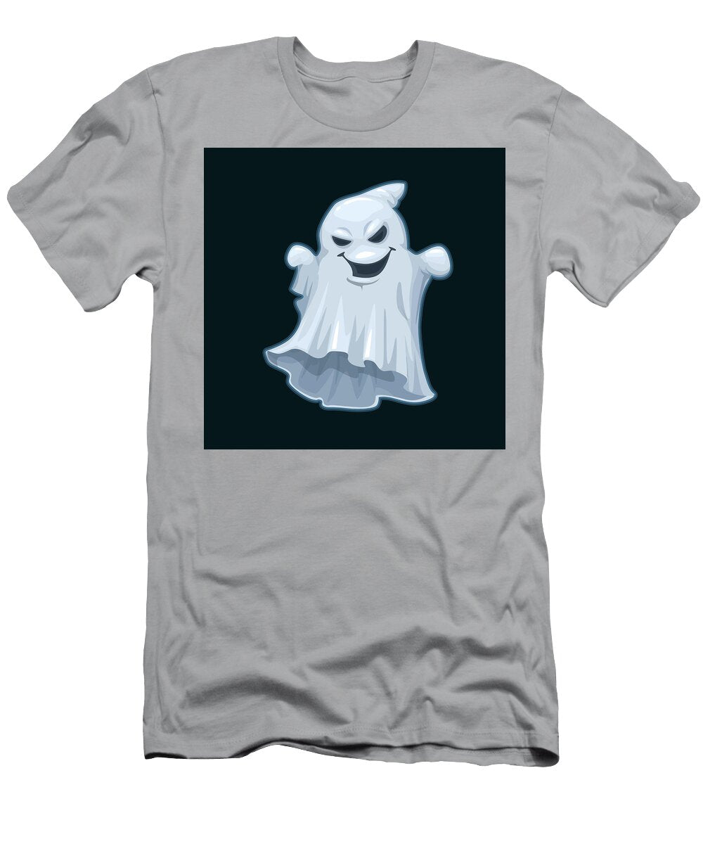 Cartoonish Ghost with a Mischievous Grin Print on Demand T-Shirt
