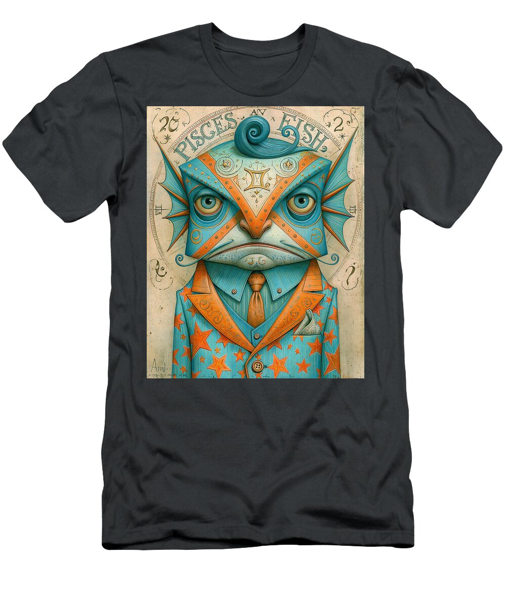 Cartoonish Pisces Fish Character Kurt Heppke T-Shirt