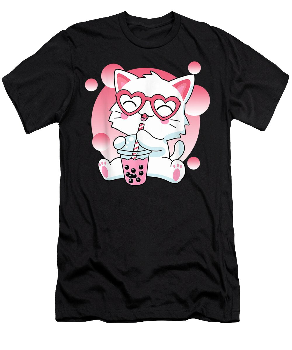 Cat Boba Tea Bubble Tea Anime Kawaii Neko for Girls Women Dnt Prints T-Shirt