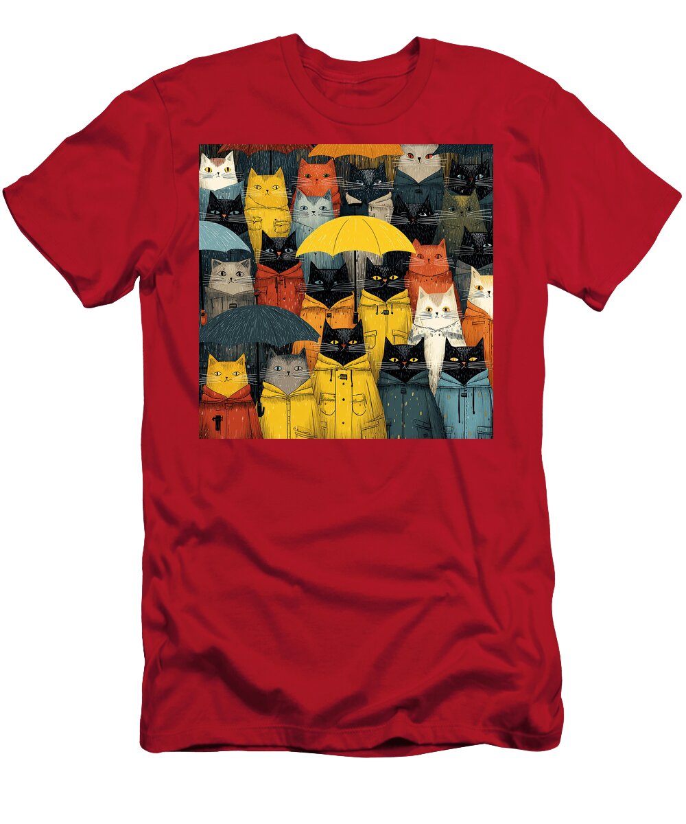 Cats in Colorful Raincoats Lynell Phillips T-Shirt