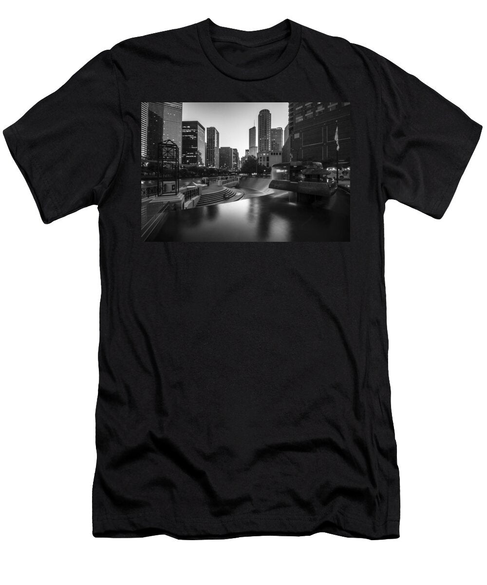 Centennial Fountain in Black and White Sven Brogren T-Shirt