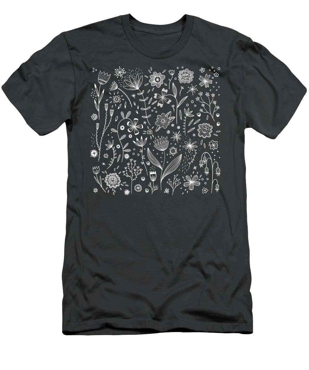 Chalkboard Wildflowers Nic Squirrell T-Shirt