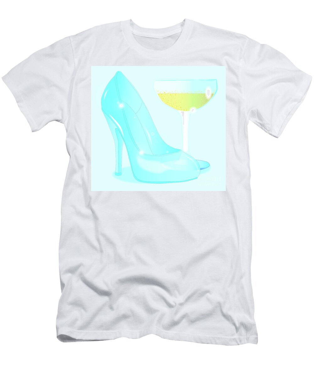 Champagne and Ladies Shoe Bigalbaloo Stock T-Shirt