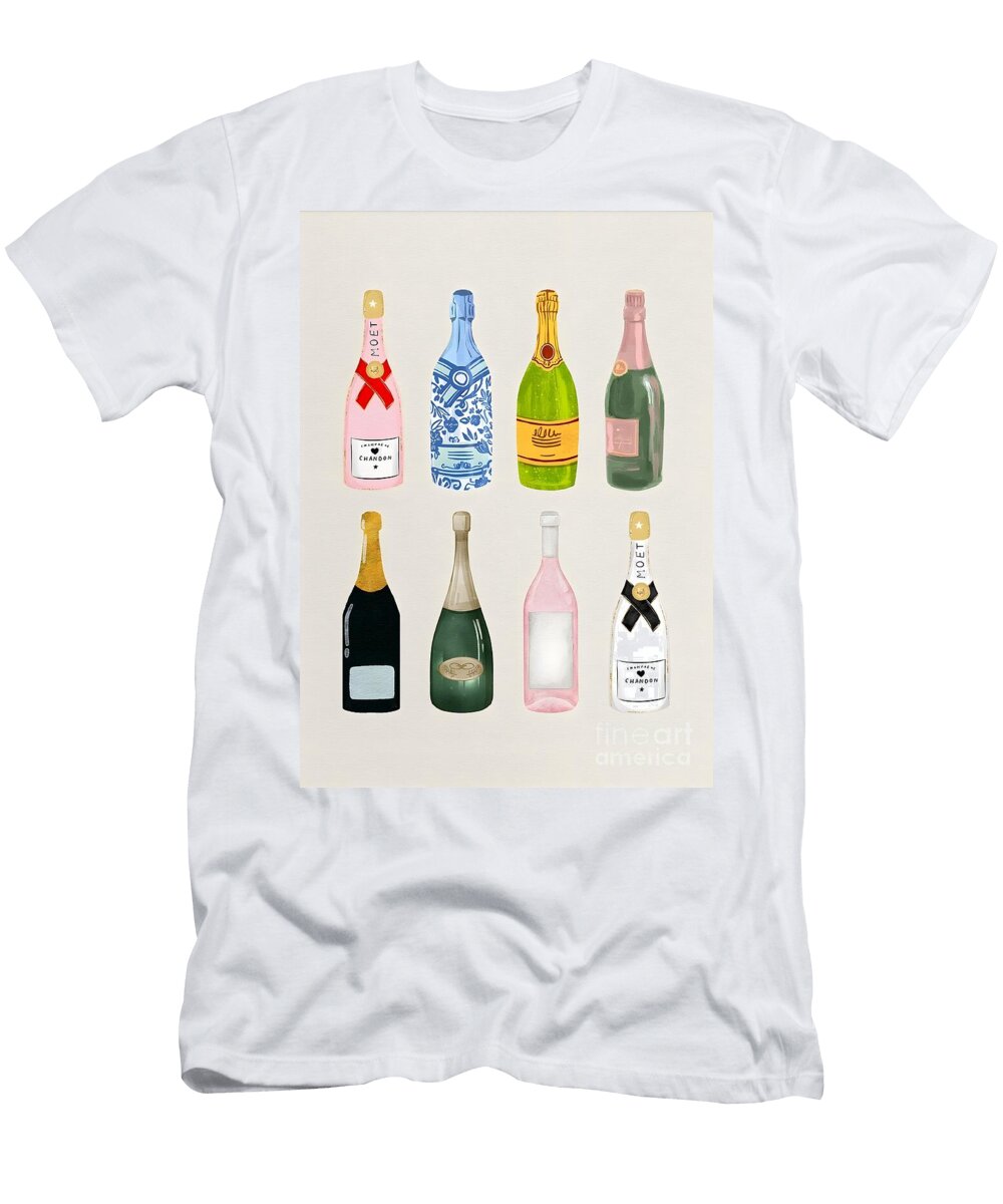 Champagne Bar Cart Decor Trendy Bar Cart Prints Bar Wall Art Bar Prints Bar Cart Accessories Robert D Price T-Shirt
