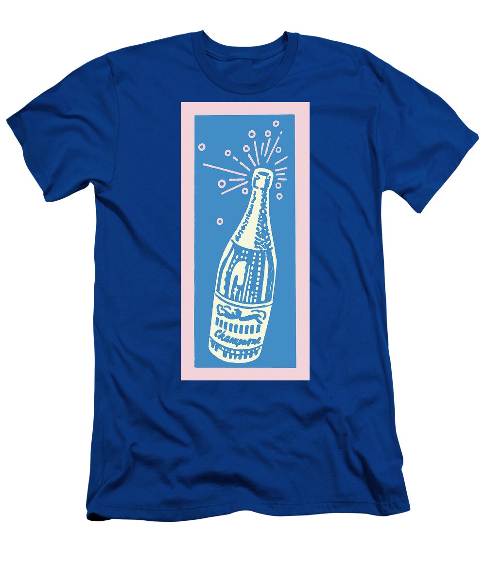 Champagne Bottle with Popping Cork Csa Images T-Shirt