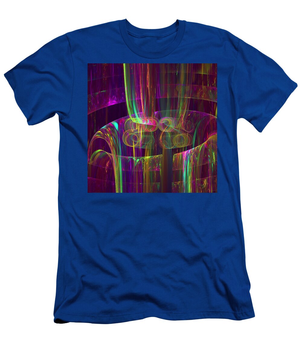 Champagne Digital Fractal Chaotica Design Susanne Mcginnis T-Shirt