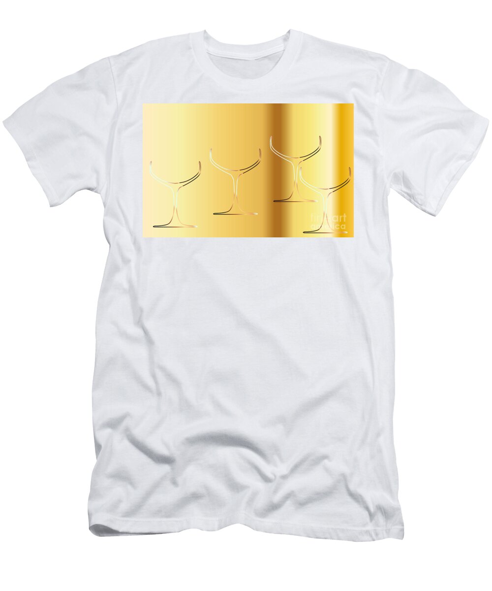 Champagne Glasses Background Bigalbaloo Stock T-Shirt