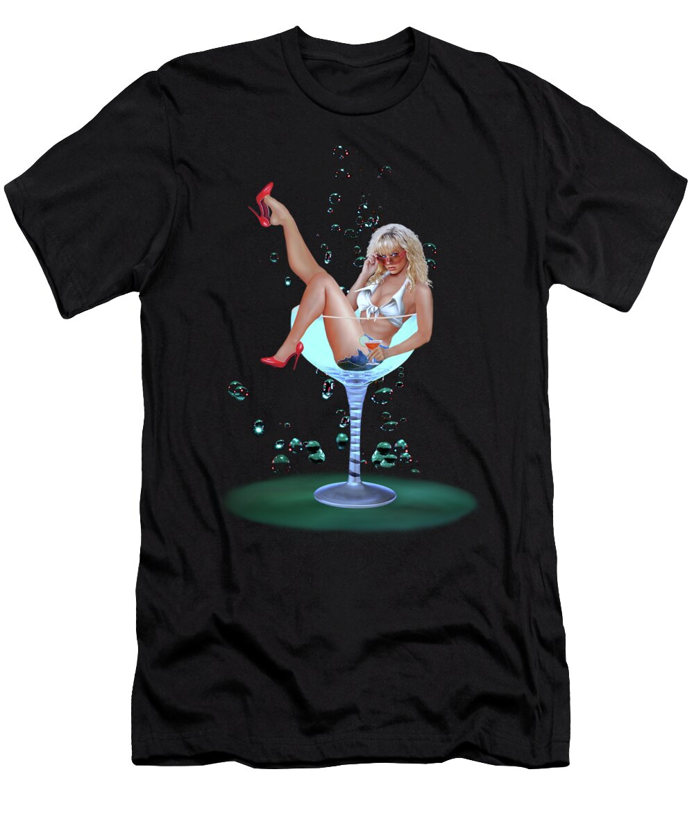 Champagne Party Girl Glenn Holbrook T-Shirt