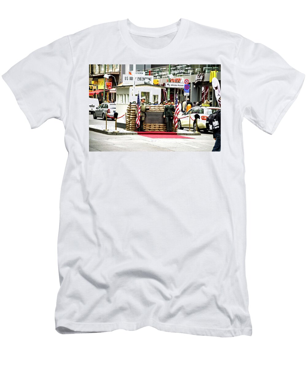 Checkpoint Charlie in Berlin Berlin Germany Jon Berghoff T-Shirt