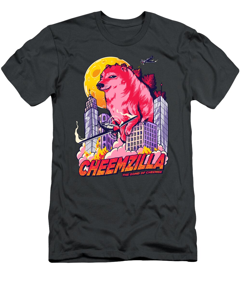 Cheemzilla the Gomd of Cheemse Kaiju Shiba Inu Doggo Wacky and Uncharacteristic Ironic Dank Memes Donald Lowe T-Shirt