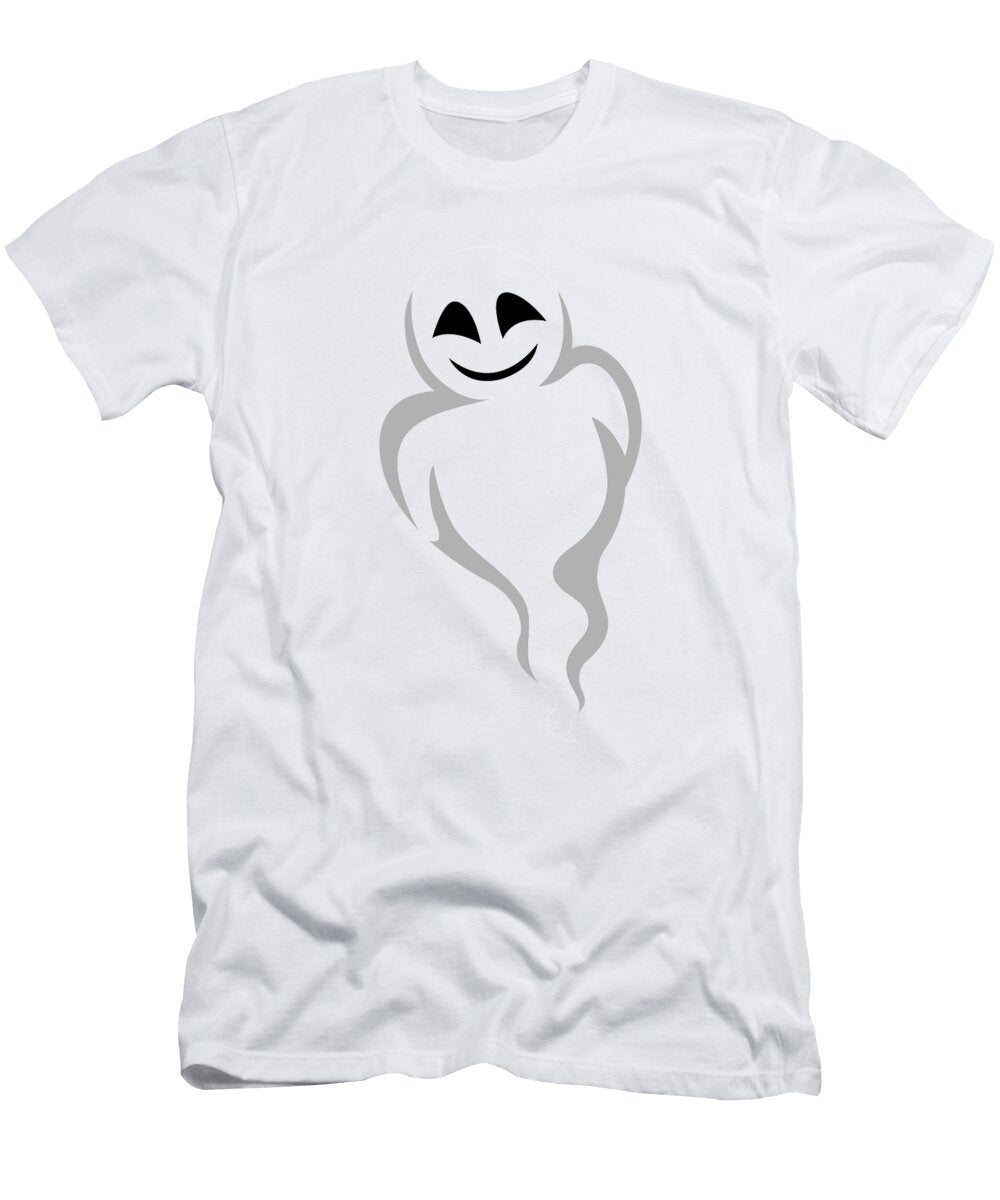 Cheerful Ghost with Broad Smile Floats Print on Demand T-Shirt
