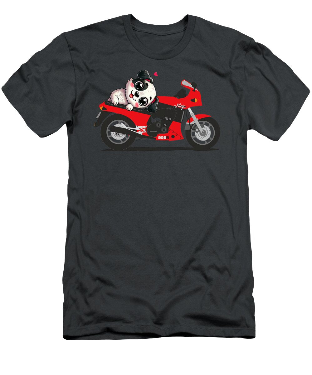 Chibi Dog Loves Motorcycle Studi Alex T-Shirt