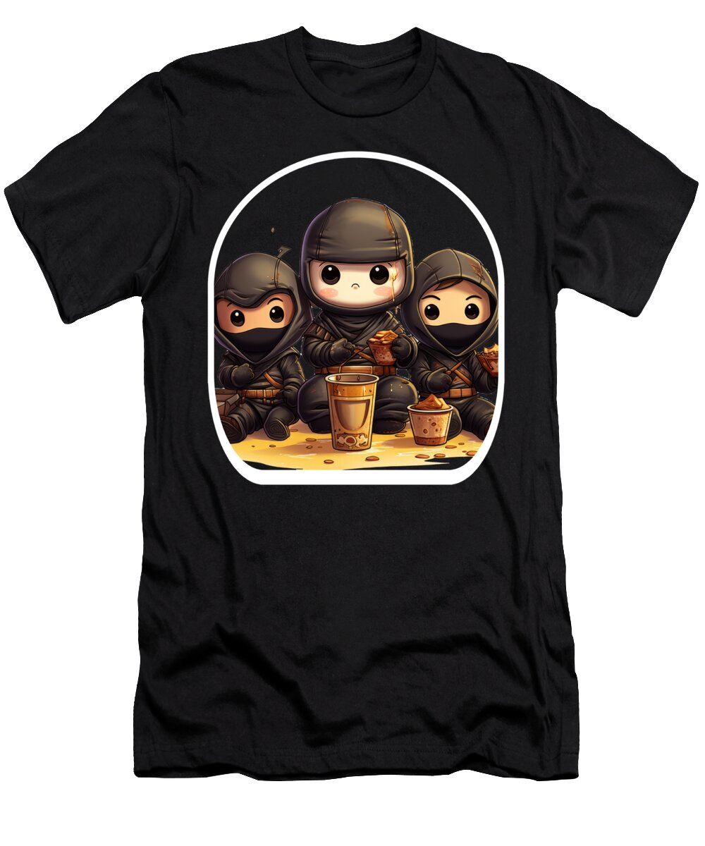 Chibi Ninja Anime Boba Tea Gaming Controller Ramen Cute Sifou Store T-Shirt