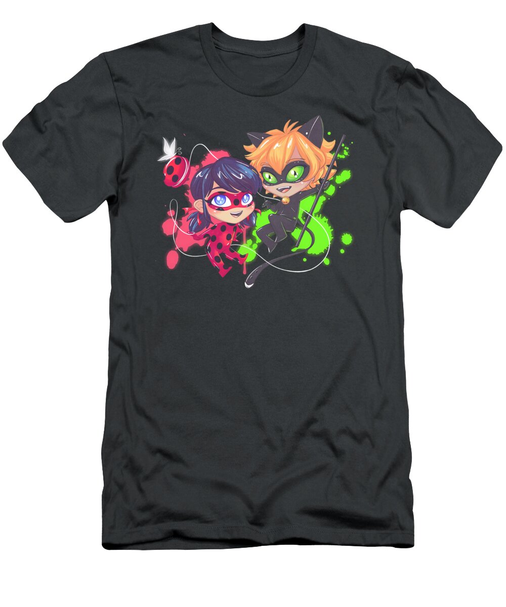 Chibi Time Ladybug Cat Noir 9 Graphic for Men W James Johnson T-Shirt