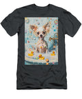 Chinese Crested Dog Frolicking in a Bubbly Bathtub Adrien Efren T-Shirt