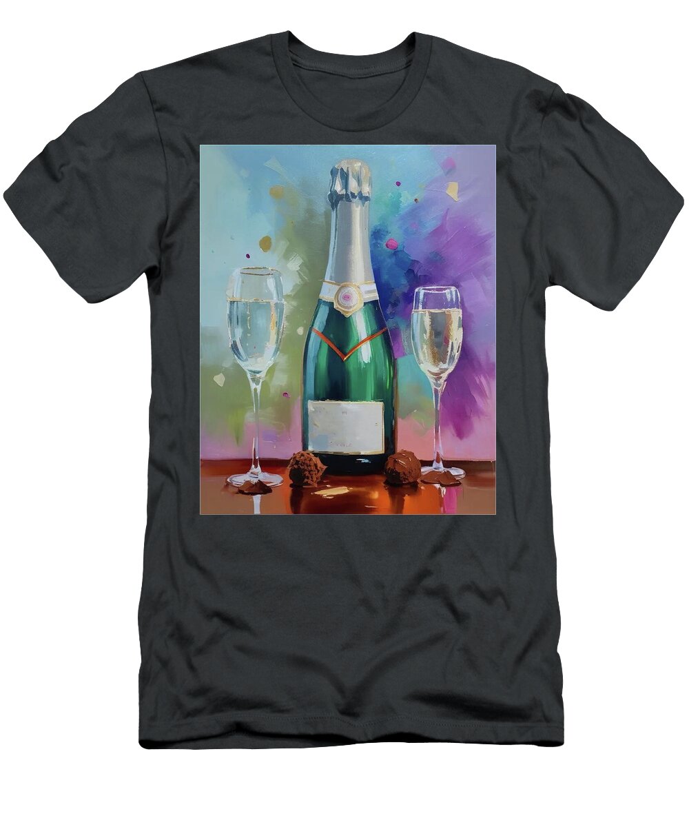 Chocolate and Champagne Painting Lisa Kaiser T-Shirt