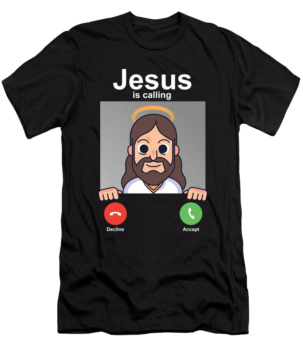 Christianity Church Faith Pastor Preacher God Believer Gift Funny Christian Jesus Is Calling Thomas Larch T-Shirt