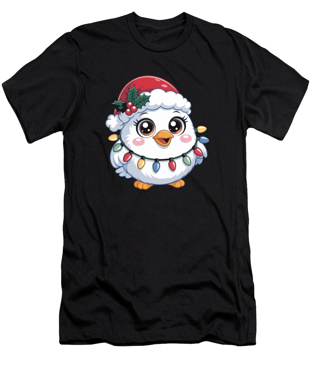Christmas Bird with Christmas Lights Joanna Redesiuk T-Shirt