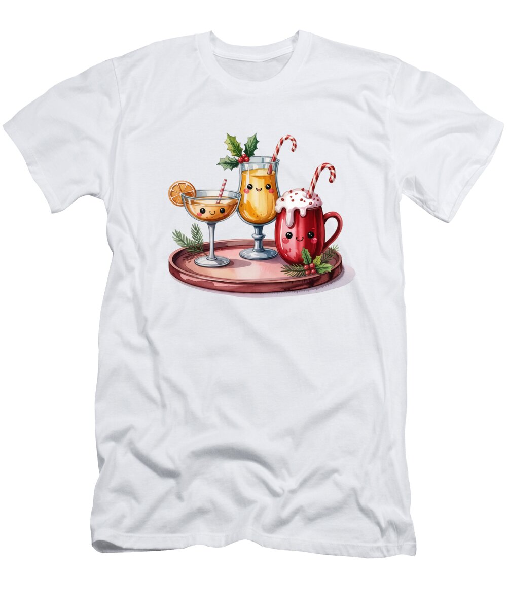 Christmas Cartoon Drinks Joanna Redesiuk T-Shirt