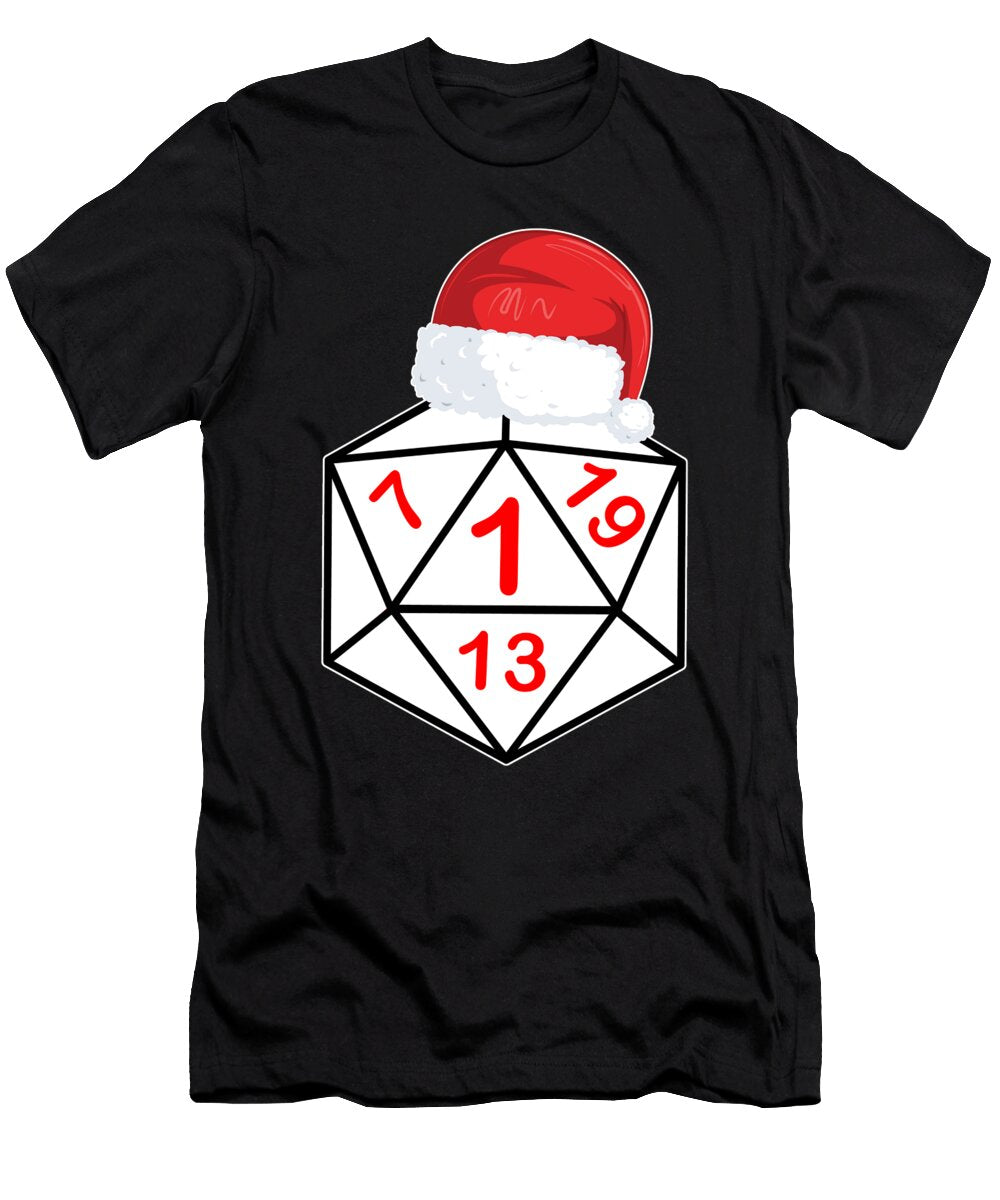 Christmas D20 Rpg Roleplaying Fantasy Dice Gamer Florian Dold Art T-Shirt