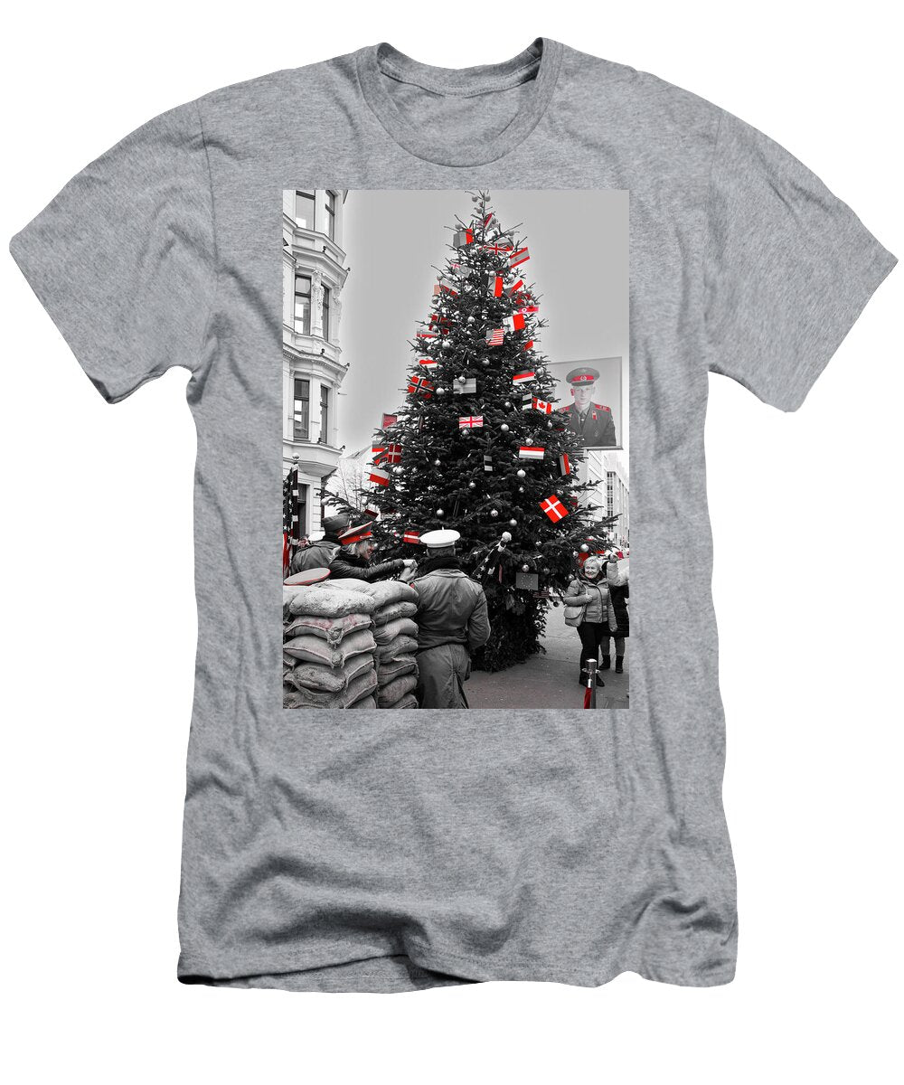 Christmas Tree At Checkpoint Charlie Berlin Chris Hill T-Shirt