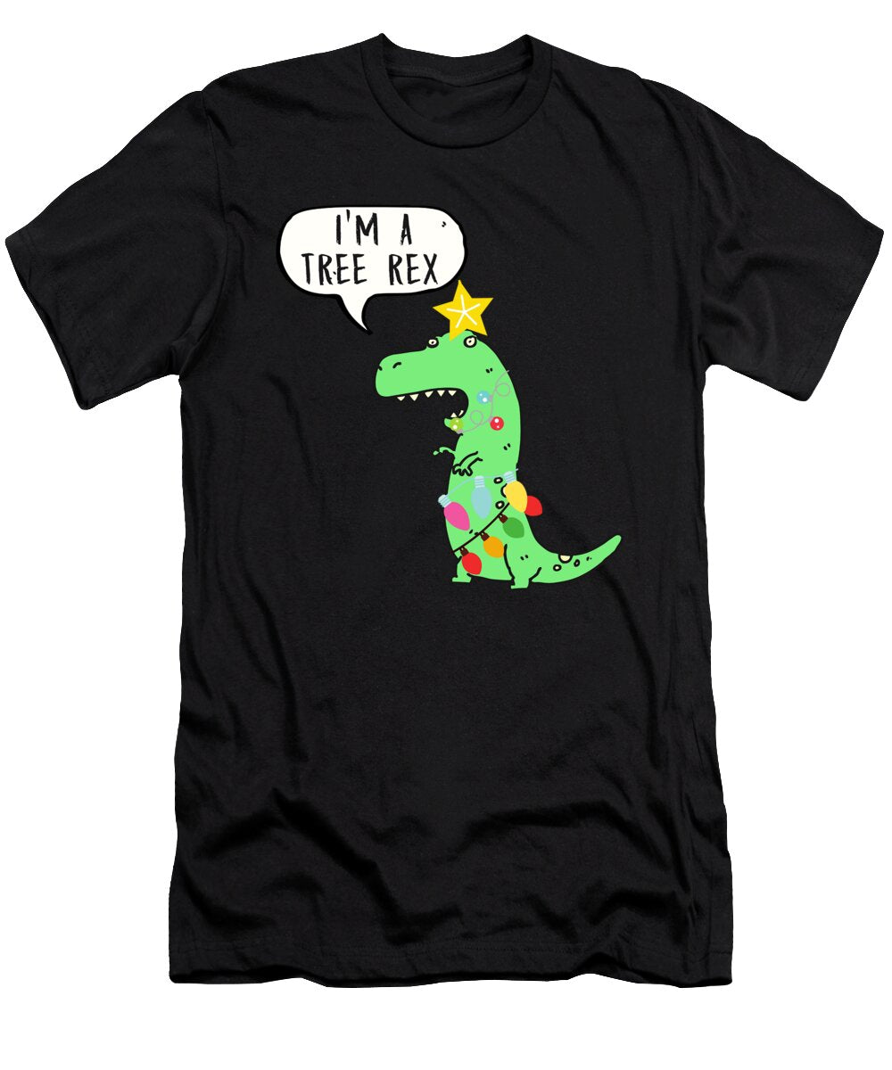Christmas Tree Trex New Year Dino Santa Claus Gift Thomas Larch T-Shirt